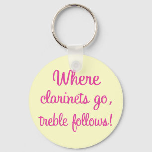 Funny Clarinet Treble Gift Key Ring