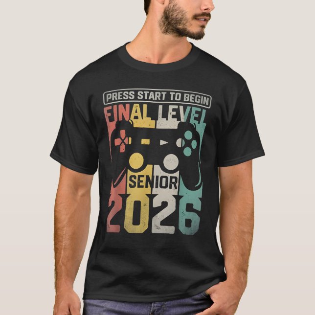 Funny Class Of 2026 Gamer Senior 2026 Designs T-Shirt (Front)