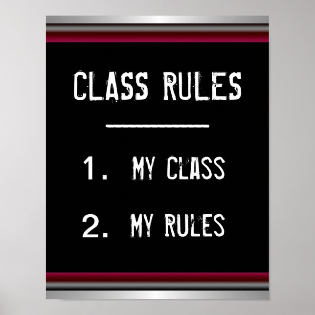 Funny Class Rules Poster (Front)