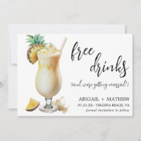 Funny Classic Pina Colada Cocktail Photo Wedding 