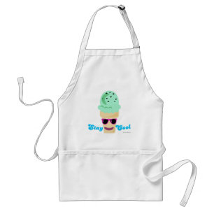 Funny Classic Stay Cool Ice Cream Slogan Art Standard Apron