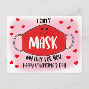 Funny Classroom Valentines Mask Social Distancing Postcard