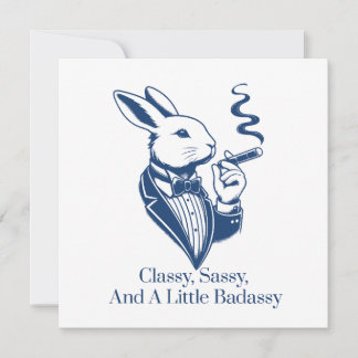 Funny Classy Rabbit Smoking Cigar Invitation