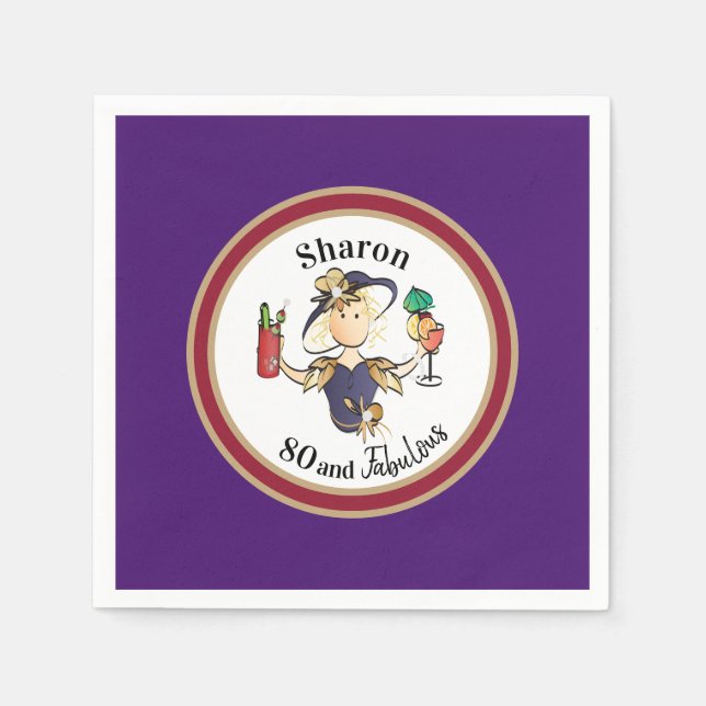 Funny Classy Sassy Personalised Name and Age Napkin (Front)