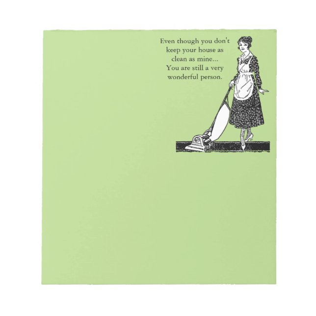 Funny Clean House - Customise Notepad (Front)