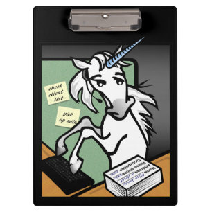 FUNNY CLERICAL UNICORN CLIPBOARD