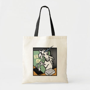 FUNNY CLERICAL UNICORN GRAPHIC BUDGET TOTE BAG