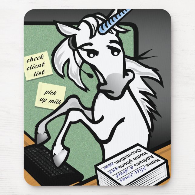 FUNNY CLERICAL UNICORN MOUSE PAD (Front)