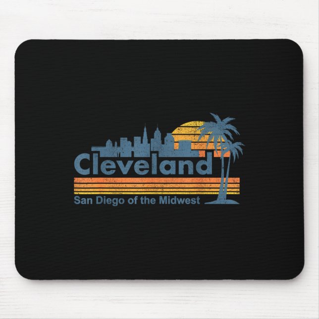 Funny Cleveland Skyline San Diego Of The Midwest R Mouse Mat (Front)