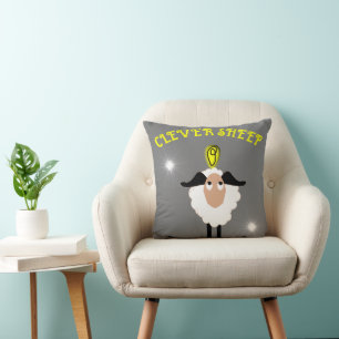 Funny Clever Sheep Lightbulb Cushion