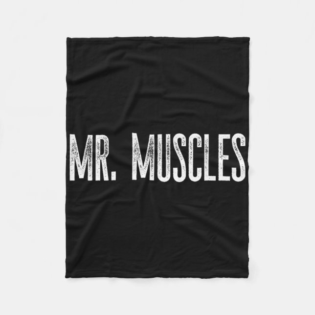 Funny Clic Mr. Muscles Fun Novelty Gag Gym  Fleece Blanket (Front)