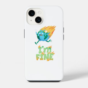 Funny Climate Change Earth “I’m Fine” Design iPhone 14 Case