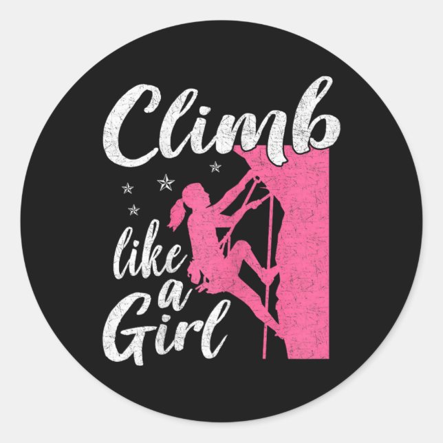 Funny Climbing Lover Graphic For Women And Girls C Classic Round Sticker (Front)