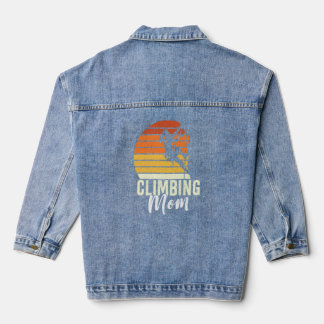 Funny Climbing Lover Graphic For Women And Moms Cl Denim Jacket