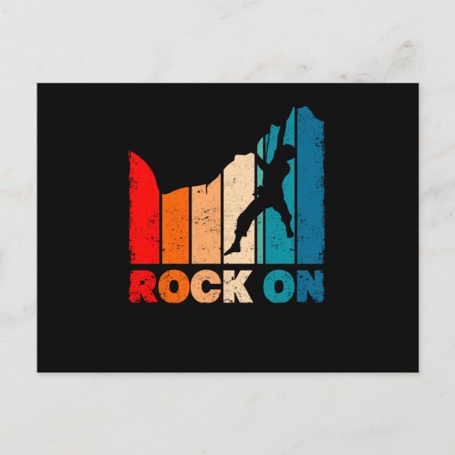 Funny Climbing Vintage Climber Mountaineer Rock Postcard (Front)