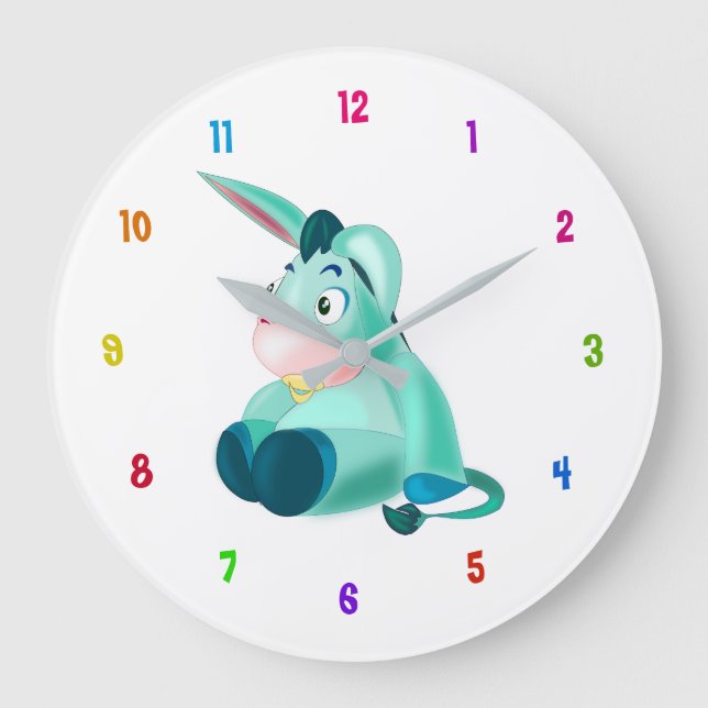 Funny Clock with Baby Donkey - Customisable (Front)