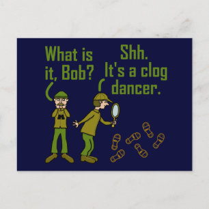 Funny Clogger Footsteps Cartoon Postcard