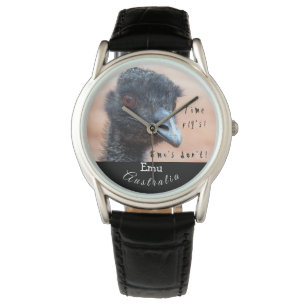 Funny close up of an Emu in Australia Watch