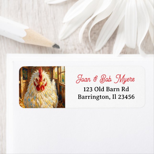 Funny Close Up of Impasto Chicken that looks Mad (Insitu)