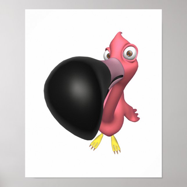 funny close up pink flamingo poster (Front)