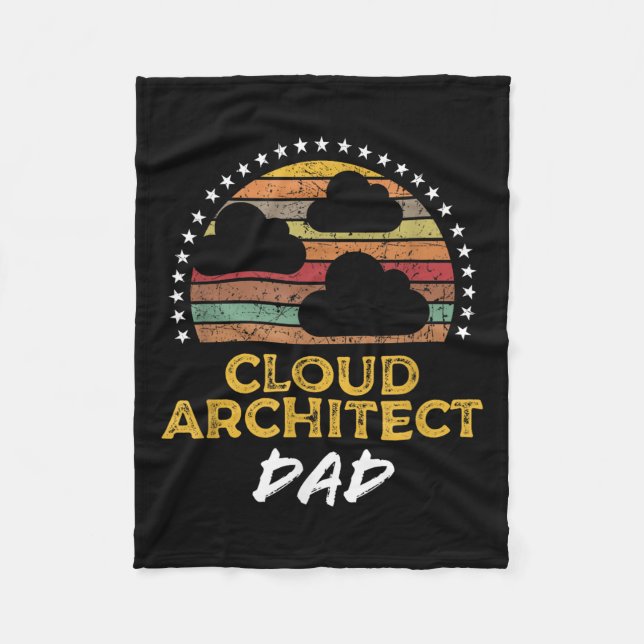 Funny Cloud Architect Dad, Data Centre Tech Quote  Fleece Blanket (Front)