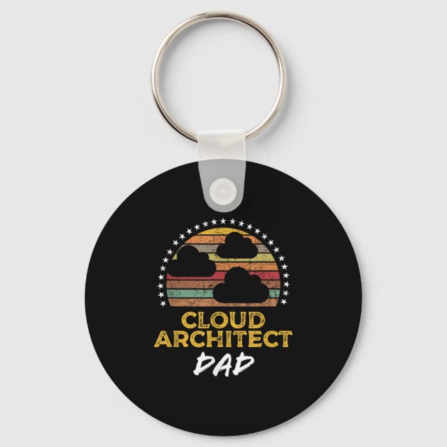 Funny Cloud Architect Dad, Data Centre Tech Quote  Key Ring (Front)