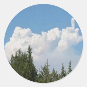 Funny Cloud Classic Round Sticker