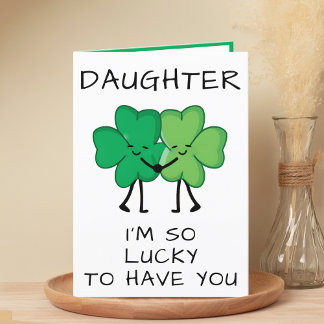Funny Clover St Patrick's Day Daughter Birthday Thank You Card