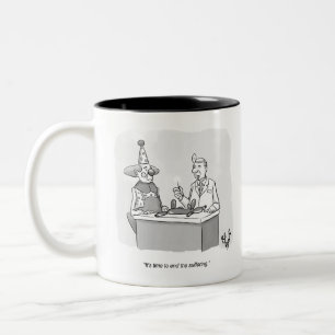 Funny Clown Balloon Animal Veterinarian Cartoon Two-Tone Coffee Mug