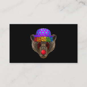 Funny Clown Bear Circus Carnival Costume Theme Par Business Card