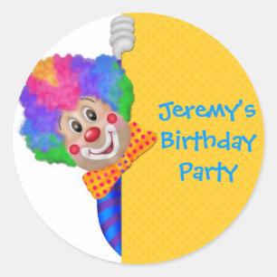 Funny Clown Classic Round Sticker