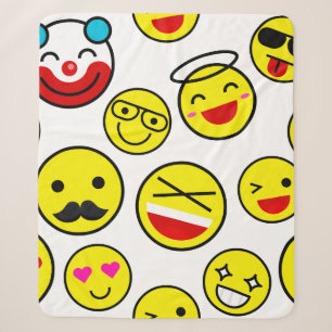 funny clown emojis sherpa blanket