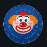 Funny clown face custom colour dart board<br><div class="desc">Funny clown face custom colour dart board. Cute mime cartoon.  Add your own text optionally.</div>
