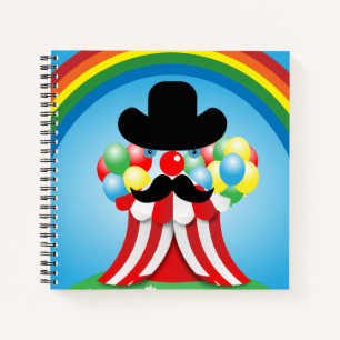 Funny clown face notebook