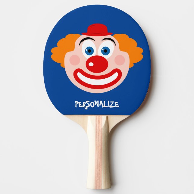Funny clown face ping pong paddle for table tennis (Front)