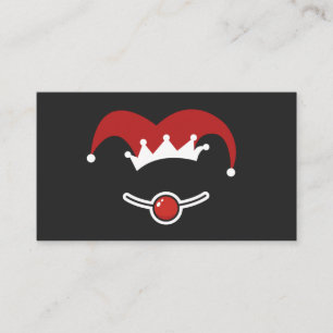 Funny Clown Hat & Nose Red Black Magician Circus   Business Card