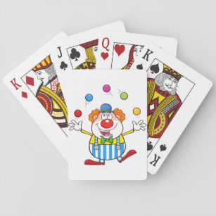 Funny Clown Juggling Playing Cards