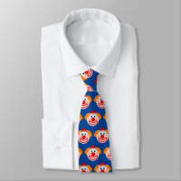 Funny clown pattern neck tie