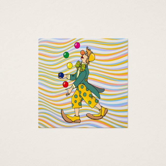 Funny Clown Playing With Colourful Balls (Front)