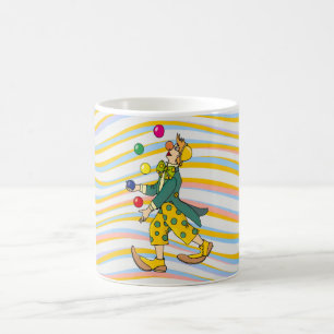 Funny Clown Playing With Colourful Balls Coffee Mug