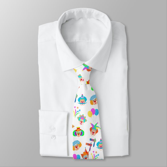 Funny Clown Purim Festival Party CARNIVAL Symbols Tie (Tied)