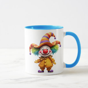 Funny clown ready to laugh. mug