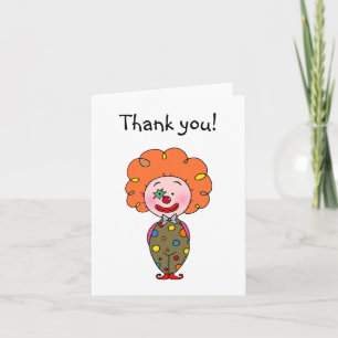 Funny clown thank you card