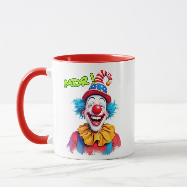Funny clown with red hat. mug (Left)