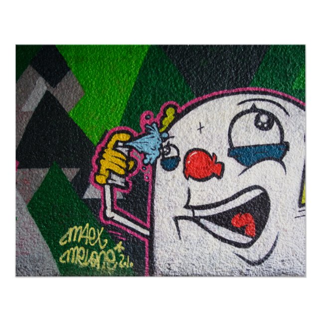 Funny Clown With White Face Poster (Front)