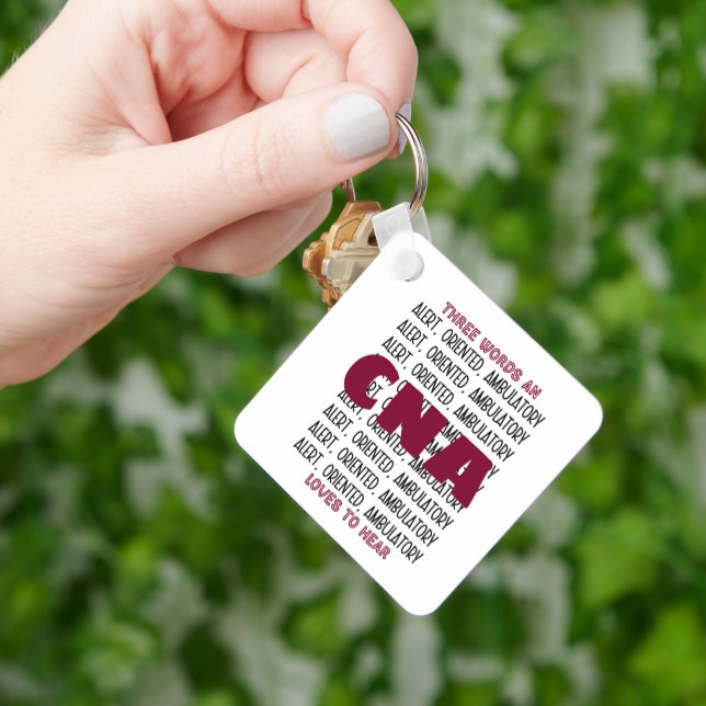 Funny CNA Alert Custom MD/LPN/EMT/PA/RN/RT/NP Key Ring (Hand)