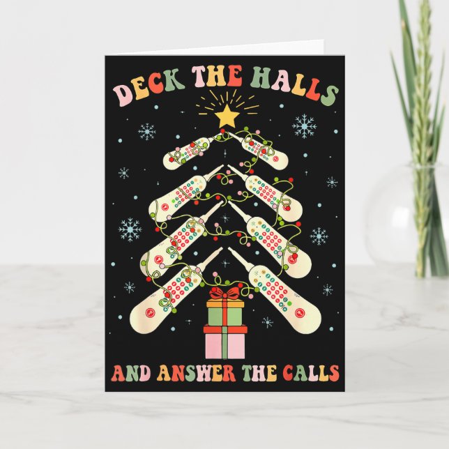 Funny Cna Nurse Christmas Medical Xmas Trees Nursi Card (Front)