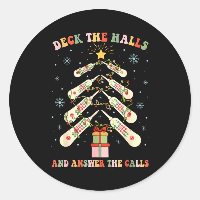 Funny Cna Nurse Christmas Medical Xmas Trees Nursi Classic Round Sticker (Front)