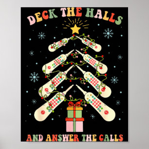 Funny Cna Nurse Christmas Medical Xmas Trees Nursi Poster