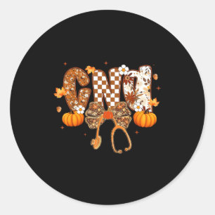 Funny Cna Nurse Coquette Bow Stethoscope Fall Girl Classic Round Sticker